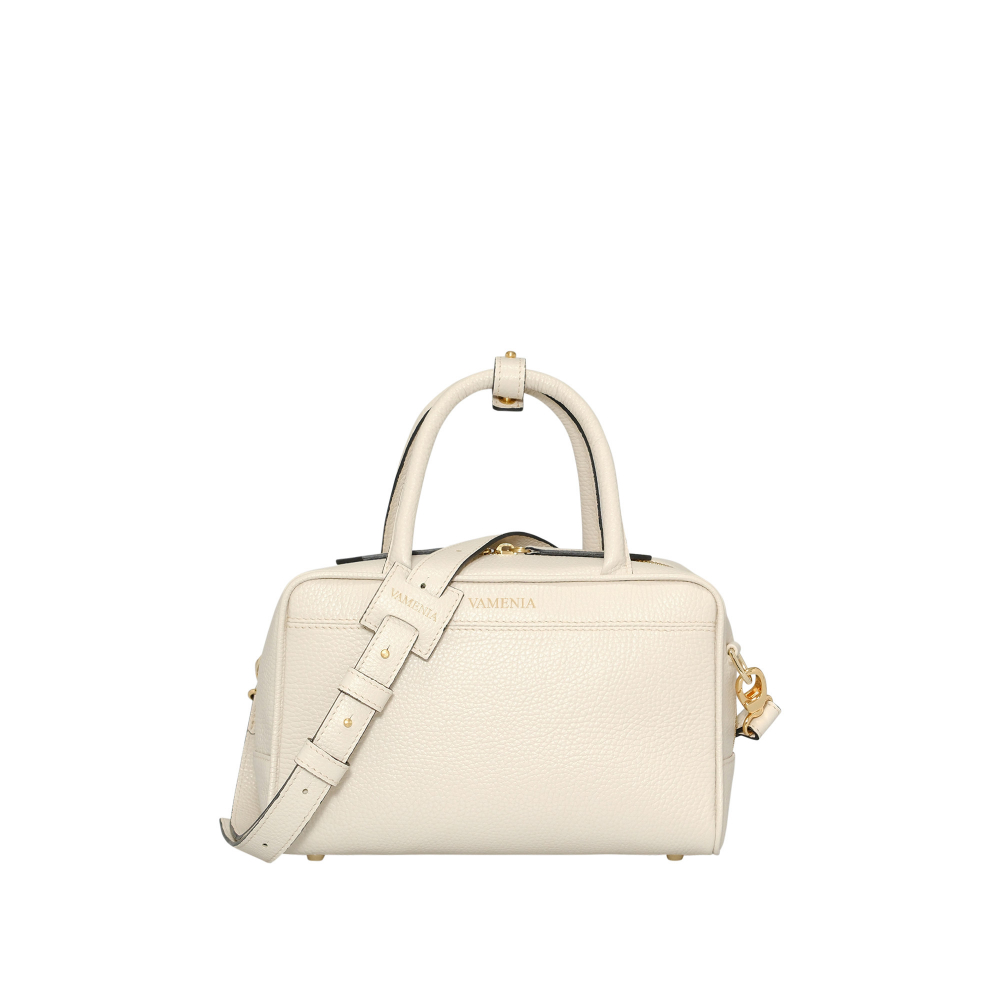 Crossbody Bag Henkeltasche aus Kalbsleder in creme